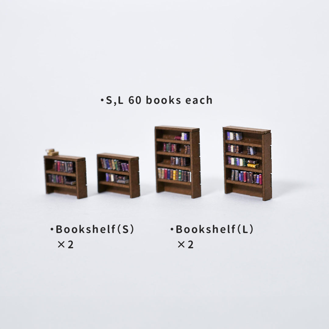 Bookshelf | PRODUCT- miniature paper kit - – Tokyo Diorama Factory